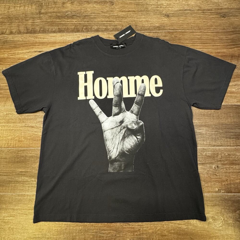 Homme + Femme Twisted Fingers T Shirt Mens 2XL Black Graphic Tee NWT USA Made